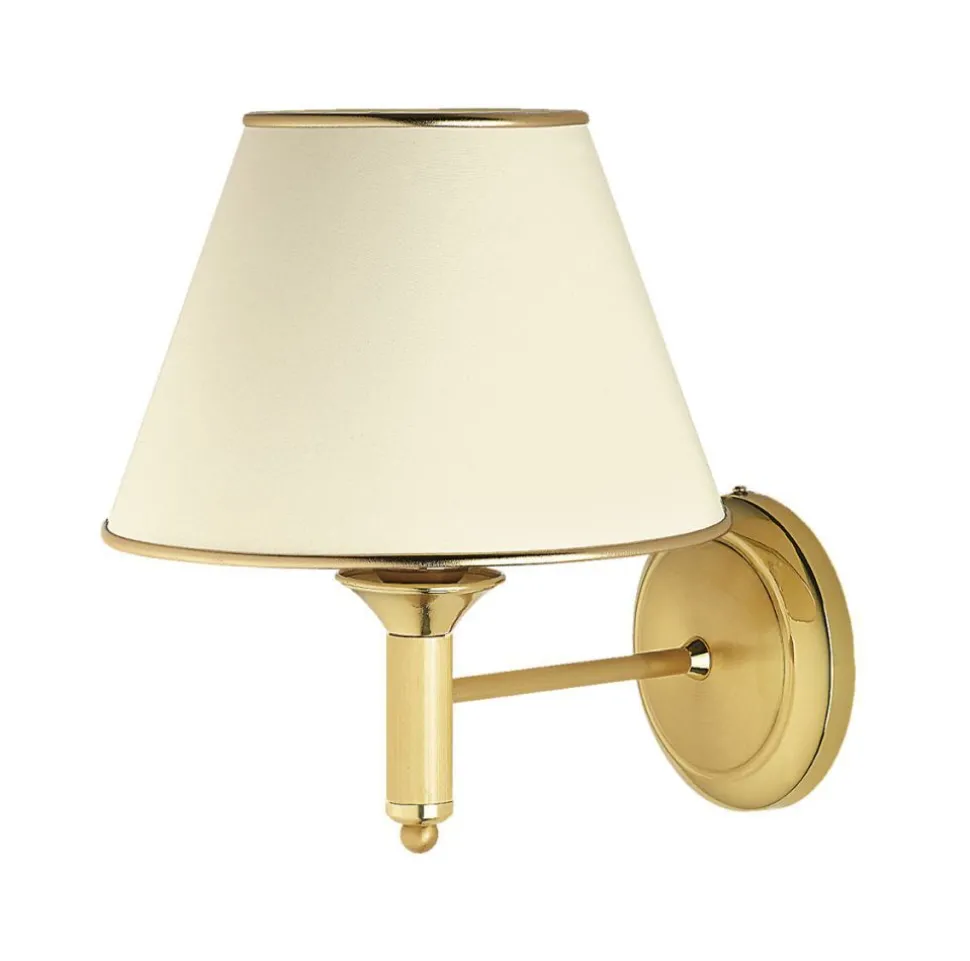 Wandlampe Messing Stoff Schirm PENELO E27 Leuchte