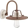 Wandlampe Metall 25 cm breit Creme Rostbraun E27 MATTIA