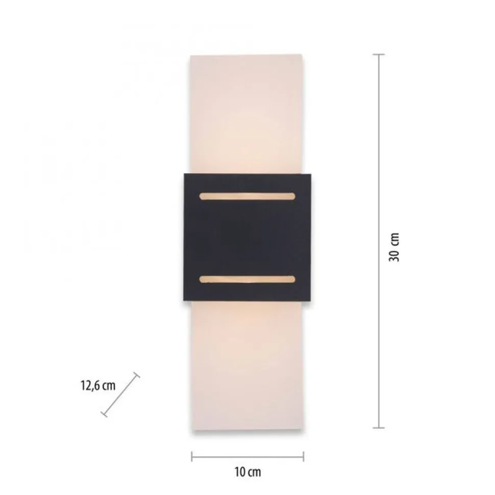 Wandlampe Metall Anthrazit indirekt G9 H:30 cm Modern