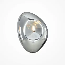 Wandlampe Metall Glas 27,5 cm hoch Chrom glänzend E14