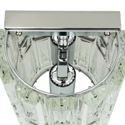 Wandlampe Metall Glas 25 cm hoch Chrom E14 länglich