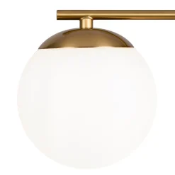 Wandlampe Metall Glas 20 cm hoch in Messing Weiß E27