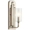 Wandlampe Metall Glas E14 35,5 cm hoch Nickel poliert