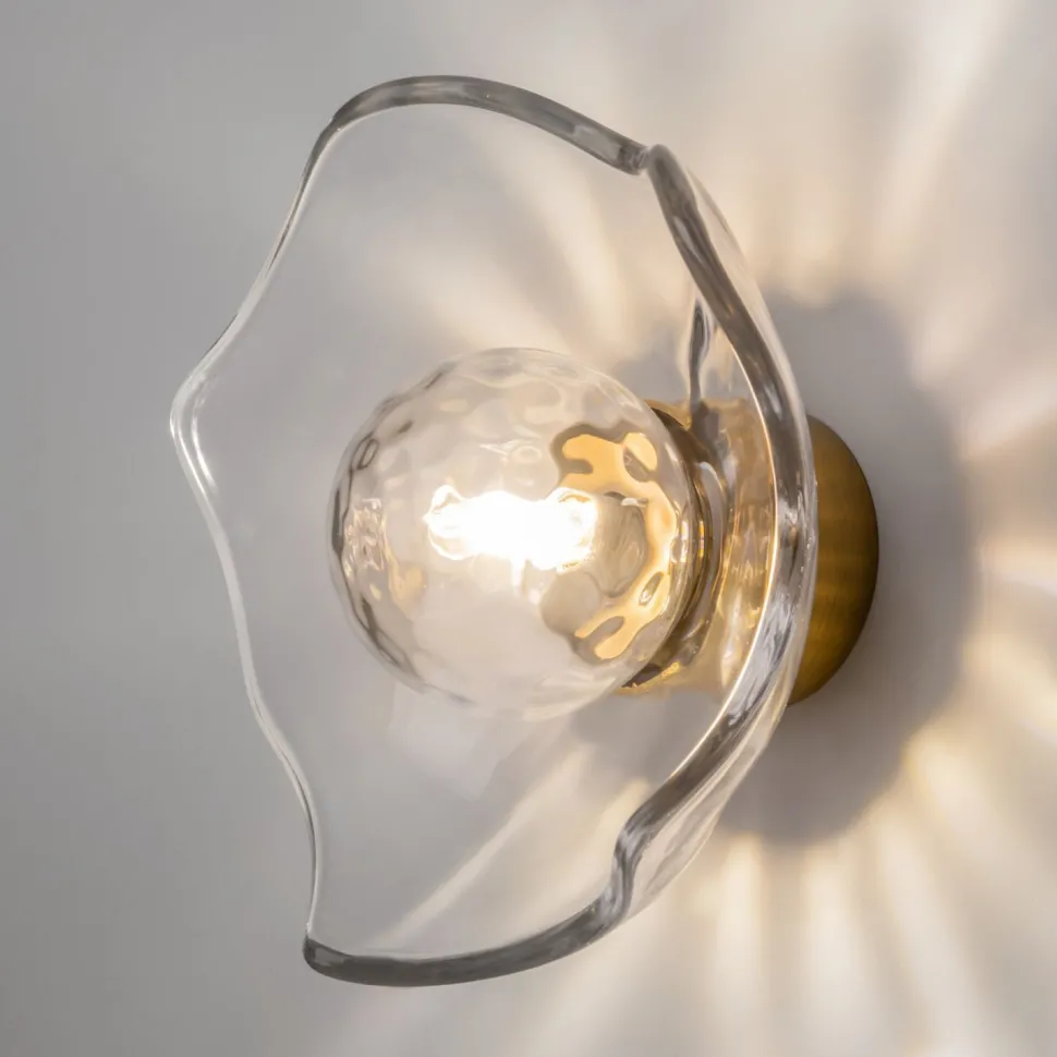 Wandlampe Metall Glas in Messing G9 Modern NILS