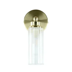 Wandlampe Metall Glasschirm G9 IP44 B:10 cm in Messing