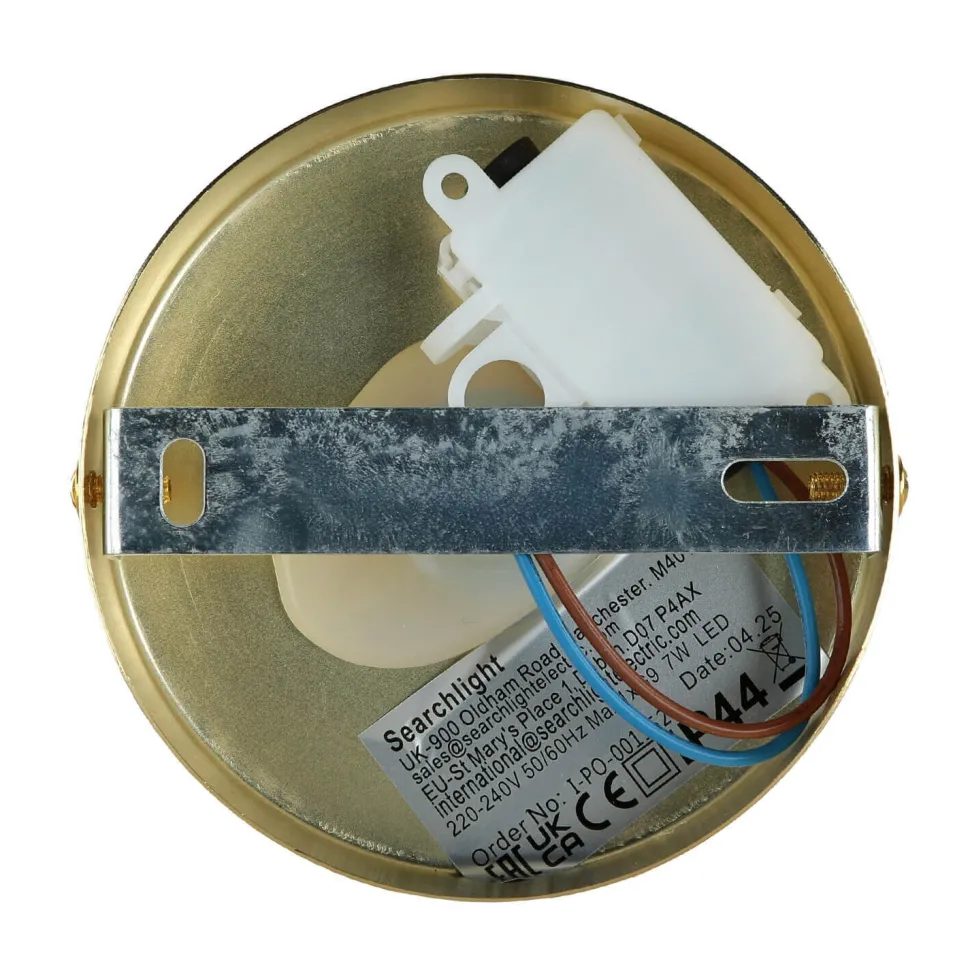 Wandlampe Metall Glasschirm G9 IP44 B:10 cm in Messing