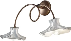 Wandlampe Metall Keramik B: 62 cm Rostbraun Weiß E14