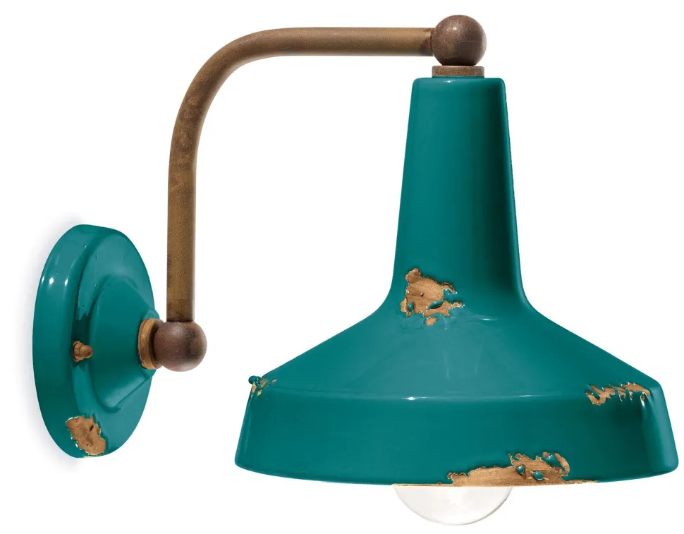 Wandlampe Metall Keramik H: 21 cm E27 Vintage Design