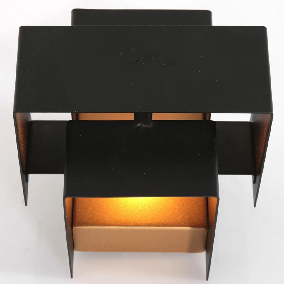 Wandlampe Metall Schwarz Gold H:13 cm inkl. G9 indirekt