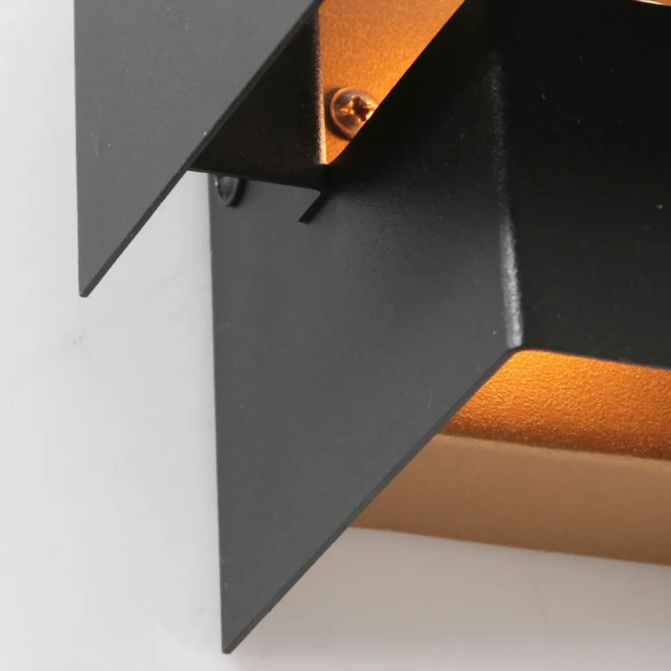 Wandlampe Metall Schwarz Gold H:13 cm inkl. G9 indirekt