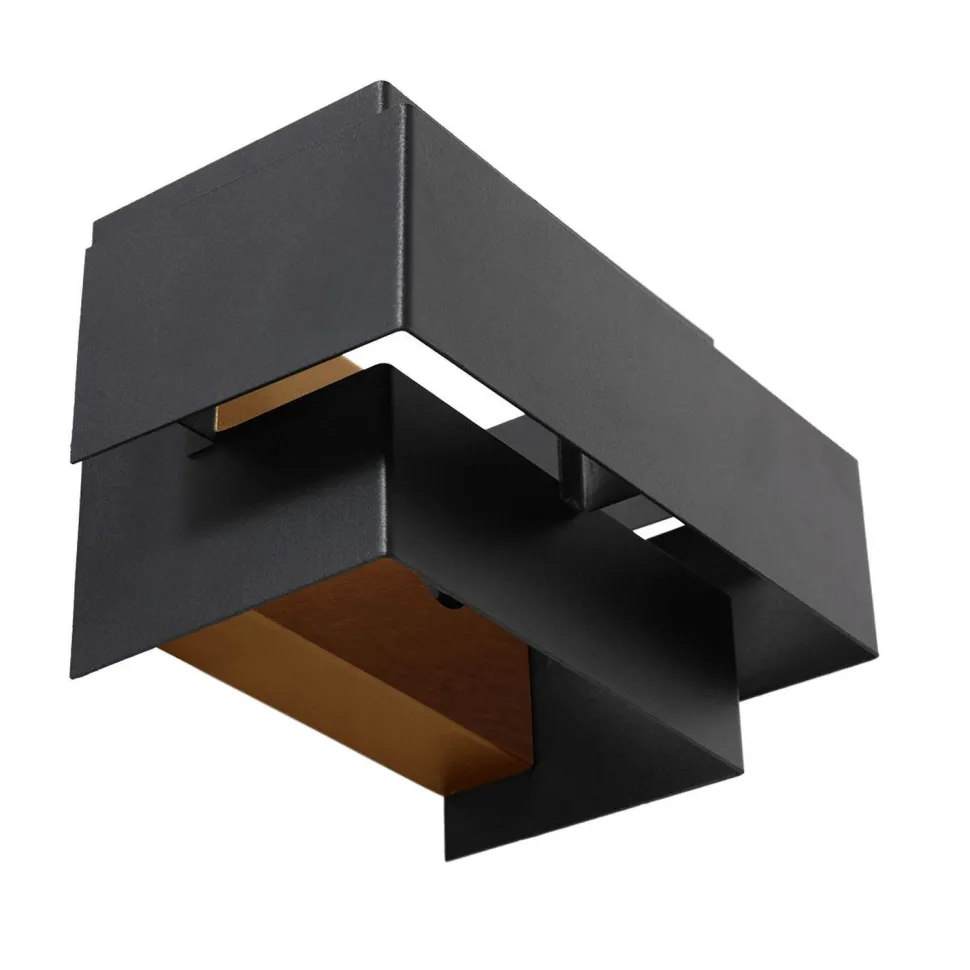 Wandlampe Metall Schwarz Gold B:20 cm inkl. G9 indirekt