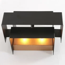 Wandlampe Metall Schwarz Gold B:20 cm inkl. G9 indirekt