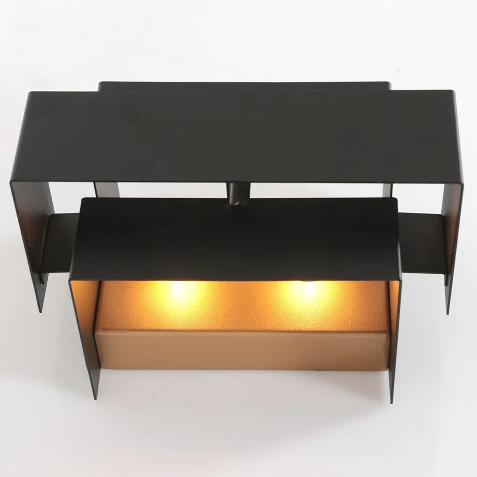 Wandlampe Metall Schwarz Gold B:20 cm inkl. G9 indirekt