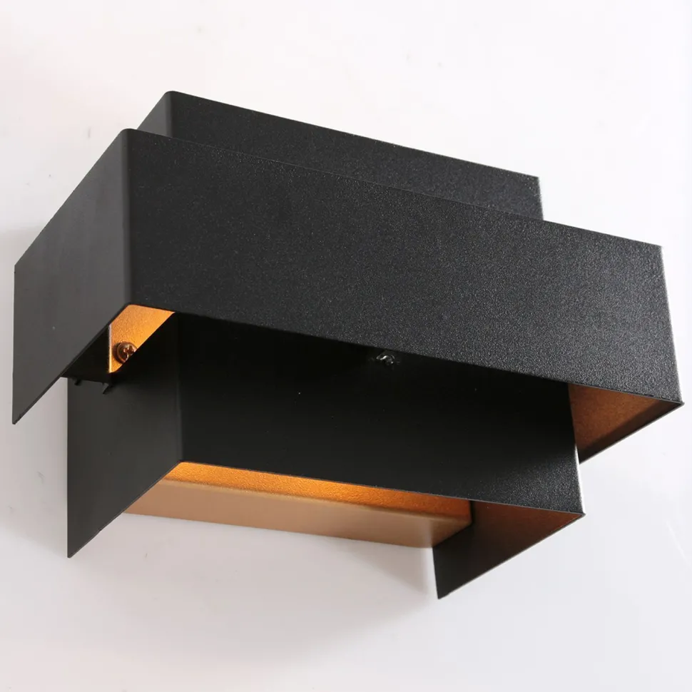 Wandlampe Metall Schwarz Gold B:20 cm inkl. G9 indirekt