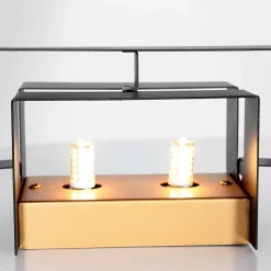 Wandlampe Metall Schwarz Gold B:20 cm inkl. G9 indirekt