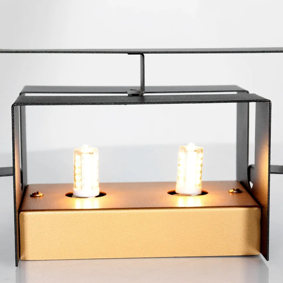 Wandlampe Metall Schwarz Gold B:20 cm inkl. G9 indirekt