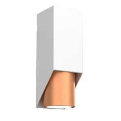 Wandlampe Metall Weiß Kupfer B:6 cm elegant akzentuiert