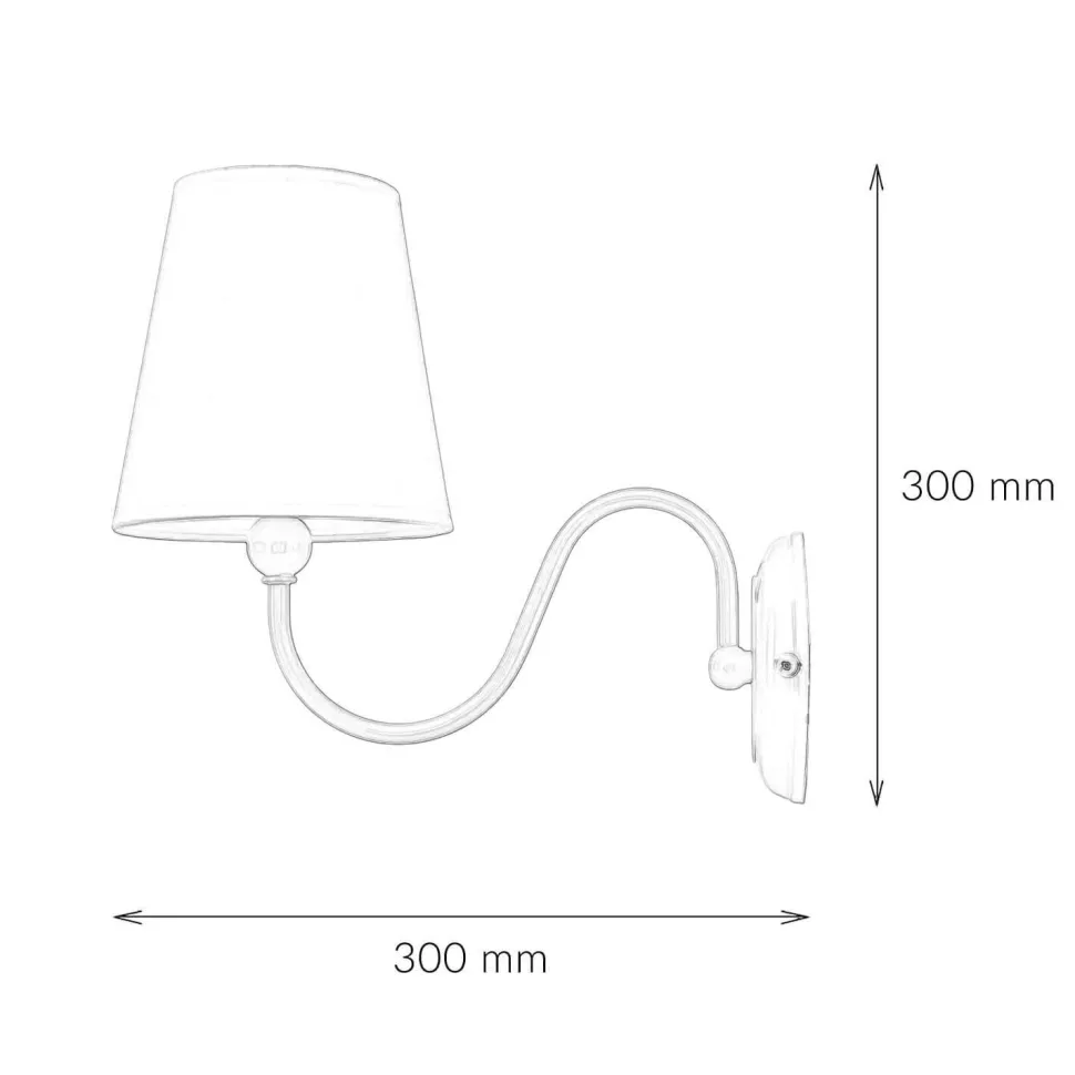 Wandlampe Metall Weiß Stoff Lampe Rustikal
