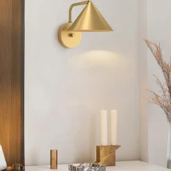 Wandlampe mit Schalter Dimmer 21,3 cm hoch E27 in Gold