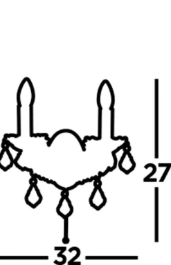 Wandlampe mit Schalter 2-flammig E14 in Silber matt