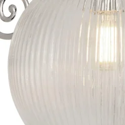 Wandlampe mit Schalter IP44 Chrom Weiß Kugelschirm Bad