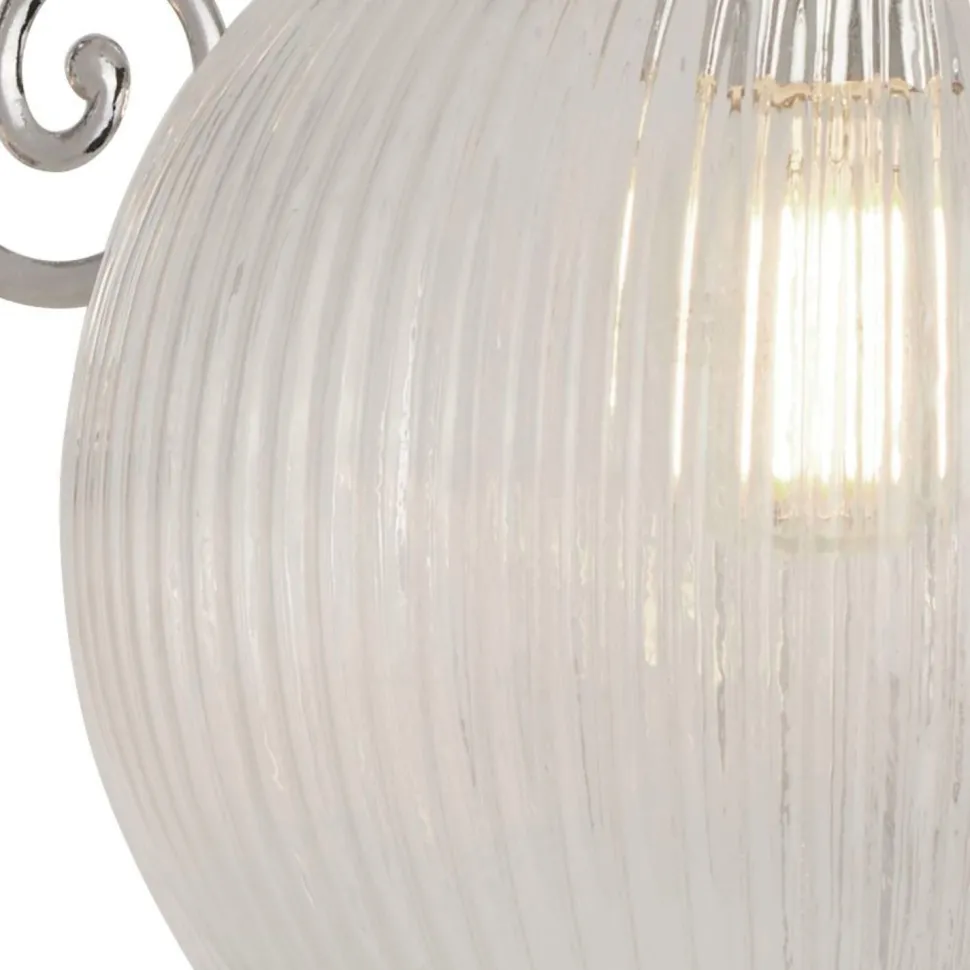 Wandlampe mit Schalter IP44 Chrom Weiß Kugelschirm Bad