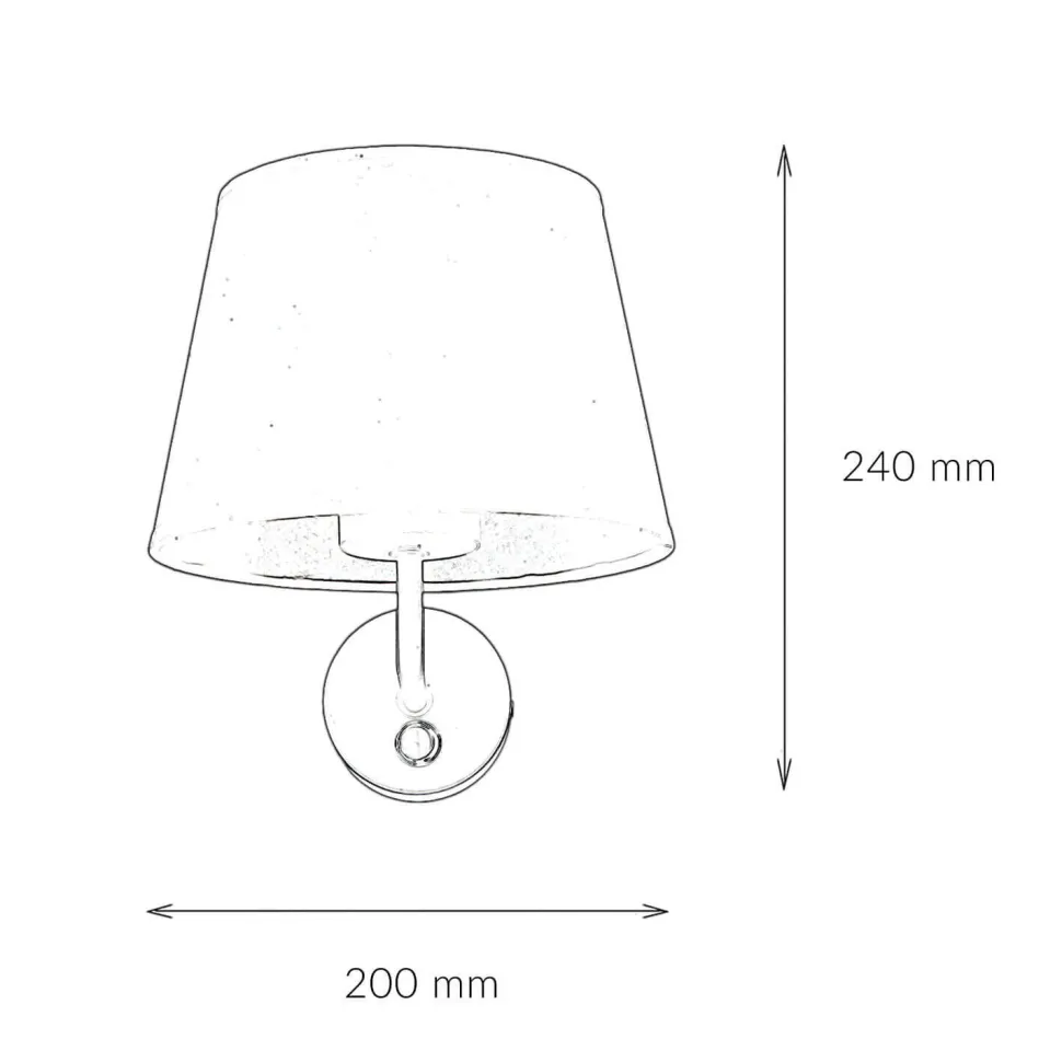 Wandlampe mit Schalter Schwarz Stoffschirm MAJA
