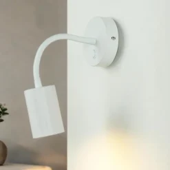 Wandlampe mit Schalter Weiß verstellbar Lesearm GU10