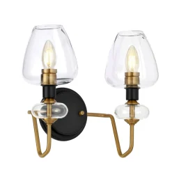 Wandlampe mit Schirm Metall Glas Klassisch MAIYA