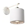 Wandlampe mit Schirm Weiß Silber Stoff Flur Bett