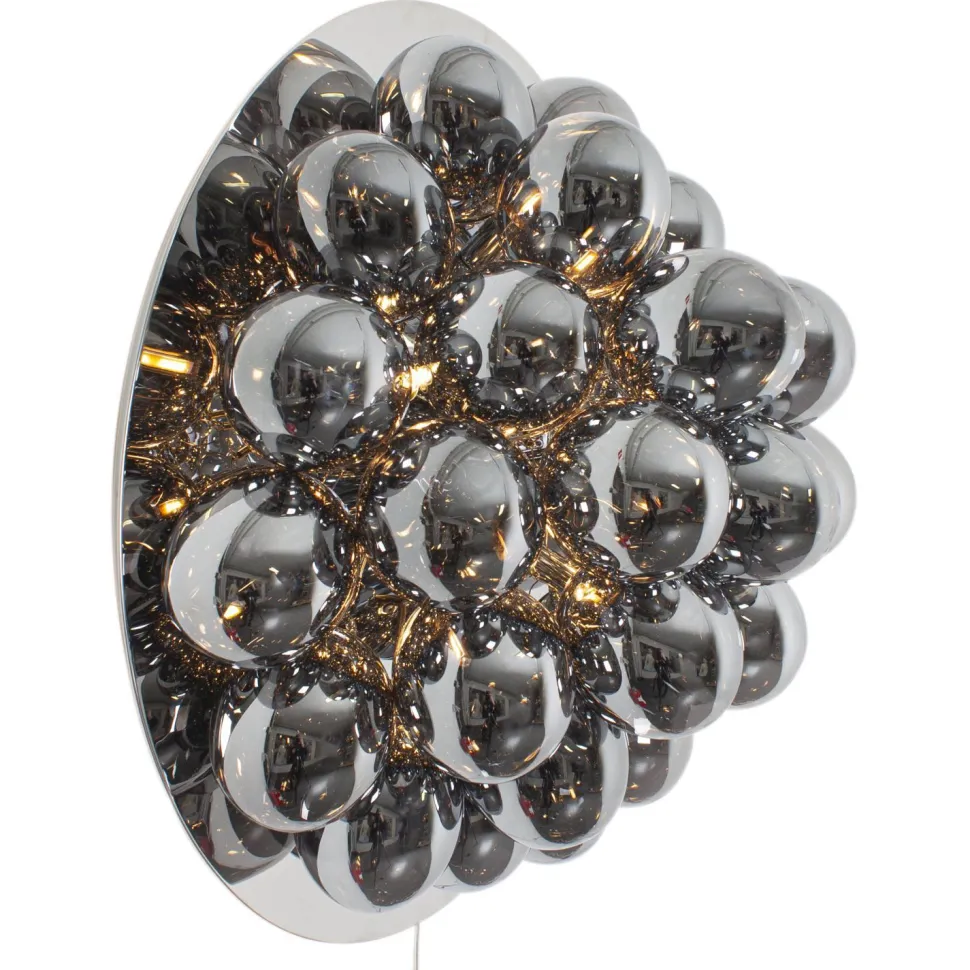 Wandlampe mit Stecker Schalter Rauchglas rund Ø 60 cm groß