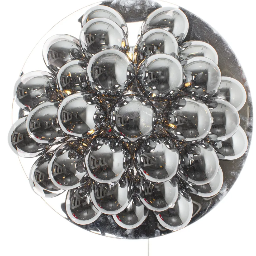 Wandlampe mit Stecker Schalter Rauchglas rund Ø 60 cm groß