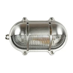 Wandlampe Nickel IP64 Echt-Messing oval Maritim