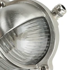 Wandlampe Nickel IP64 Echt-Messing oval Maritim