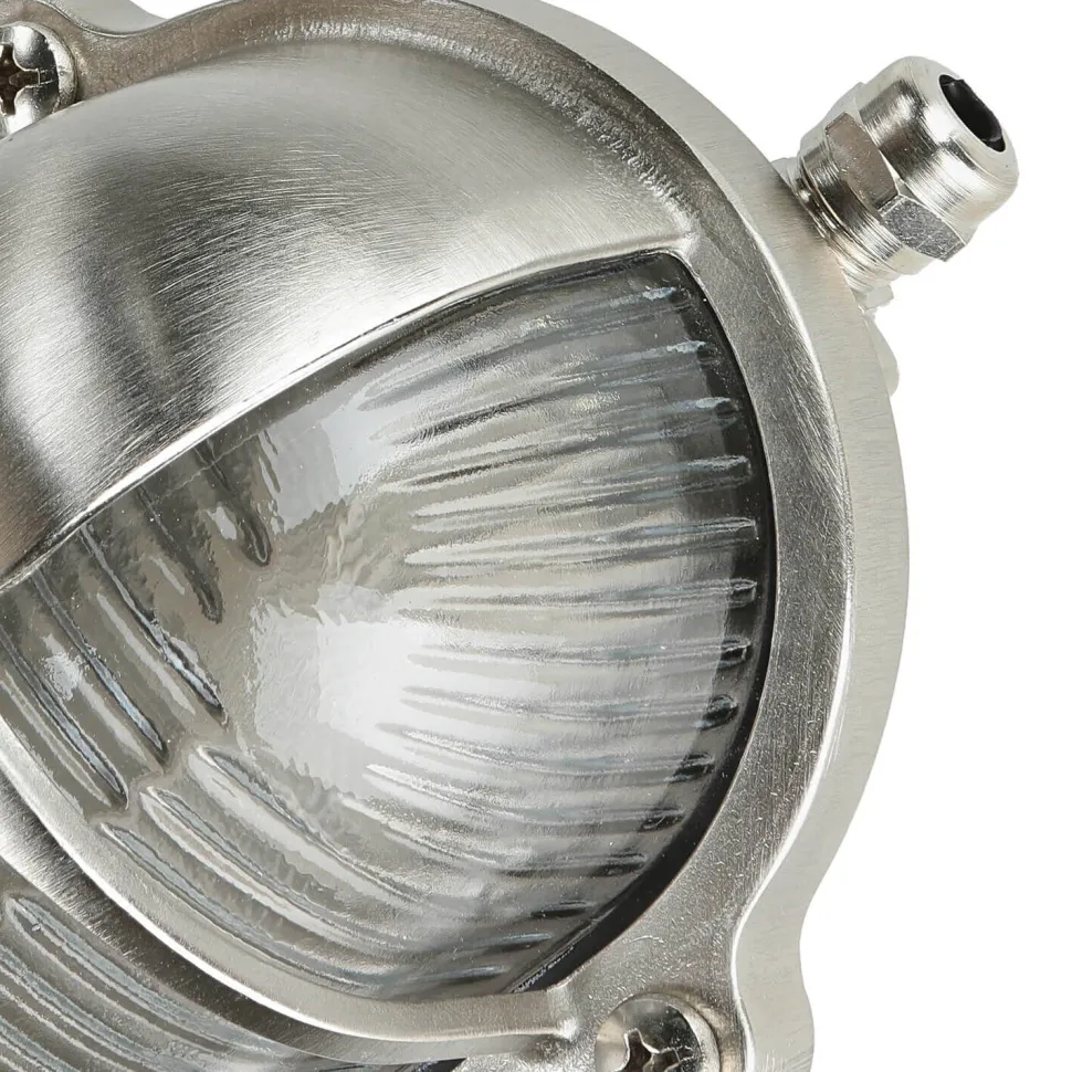 Wandlampe Nickel IP64 Echt-Messing oval Maritim