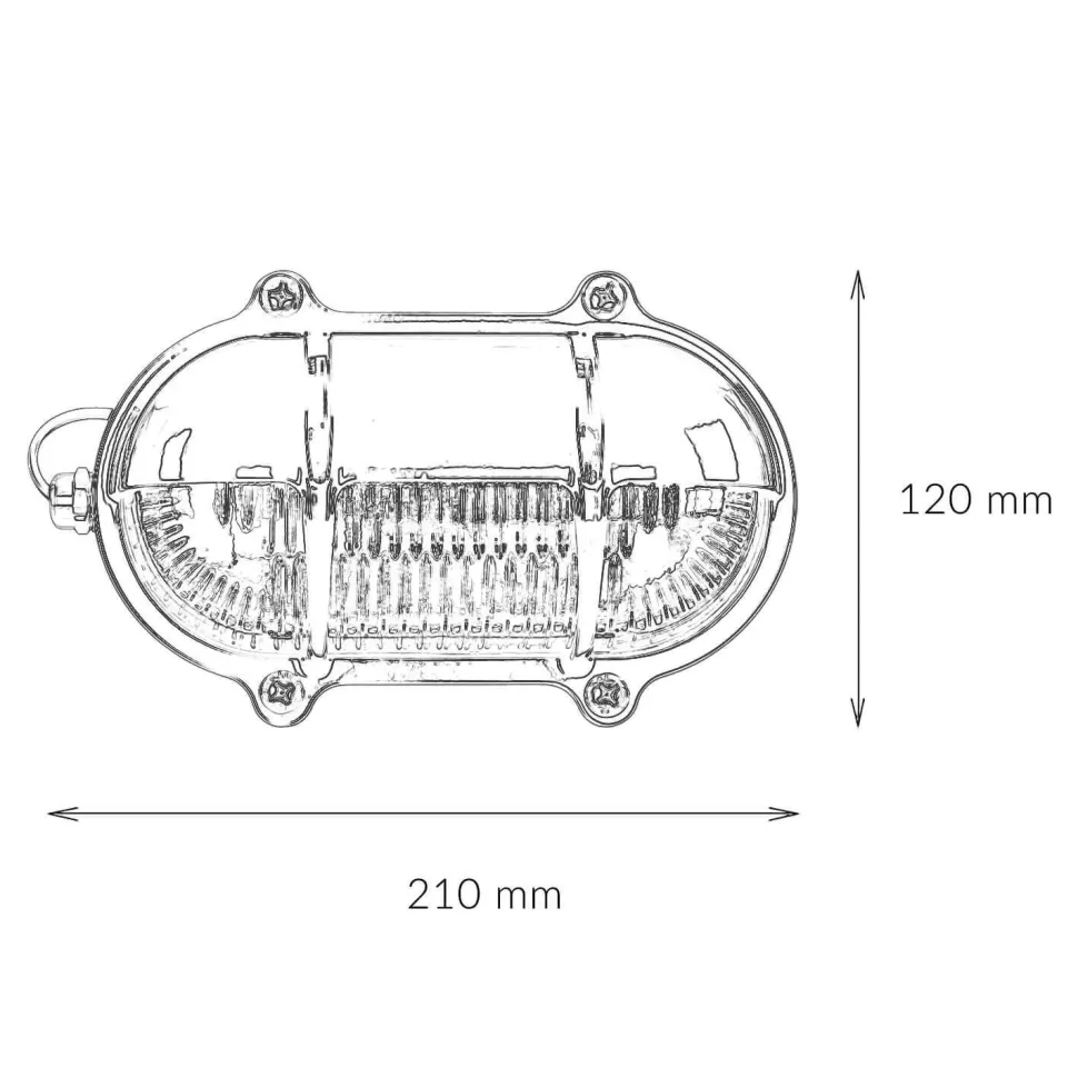 Wandlampe Nickel IP64 Echt-Messing oval Maritim
