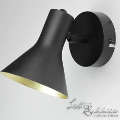 Wandlampe NINA in Schwarz Gold Antik