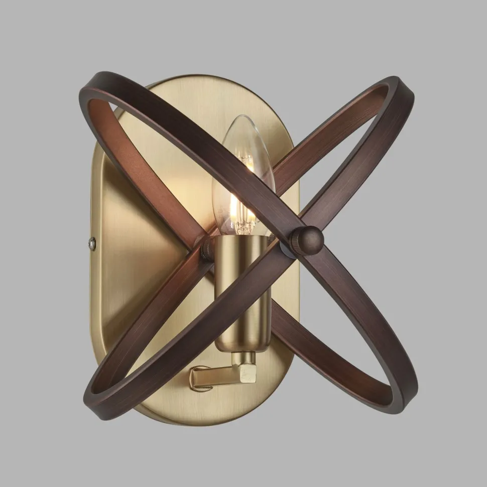 Wandlampe Rustikal B: 23 cm klein Metall in Bronze Braun