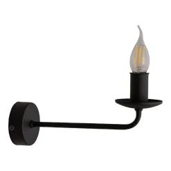 Wandlampe Rustikal Metall Schwarz für E27 dekorativ
