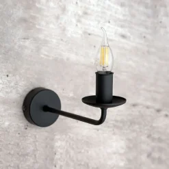 Wandlampe Rustikal Metall Schwarz für E27 dekorativ