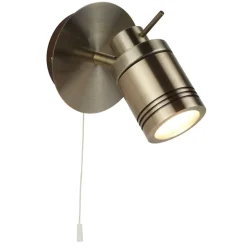 Wandlampe Schalter in Messing Antik IP44 GU10 Ø 10 cm Bad