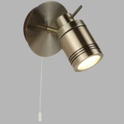 Wandlampe Schalter in Messing Antik IP44 GU10 Ø 10 cm Bad