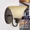 Wandlampe Schirm Glas Alabaster Landhaus elegant
