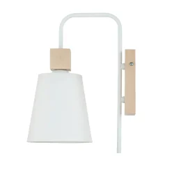 Wandlampe Schirm Weiß Holz Skandinavisch REILLY