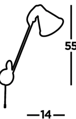 Wandlampe Schwarz Golz verstellbar Gelenke E27 mit Schalter