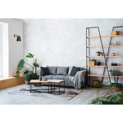 Wandlampe Schwarz Holz Metall Schirm Skandinavisch