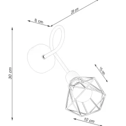 Wandlampe Schwarz lang Retro E27 Käfigschirm BUNA