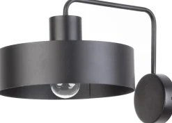 Wandlampe Schwarz Metall E27 H:23 cm Retro Design