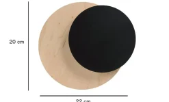 Wandlampe Schwarz Natur G9 rund indirekte Beleuchtung