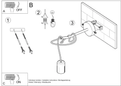 Wandlampe Schwarz verstellbar H: bis 1 m E27